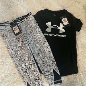 Under Armour Black and White Kids Matching Set